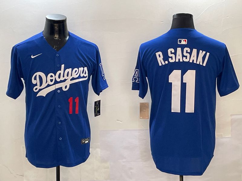 Men Los Angeles Dodgers #11 R.Sasaki Blue Fashion Game 2025 Nike MLB Jersey style 6->los angeles dodgers->MLB Jersey